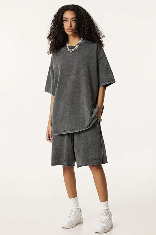 Double-Layer Panel Tee - Dark Gray