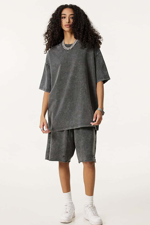 Double-Layer Panel Tee - Dark Gray