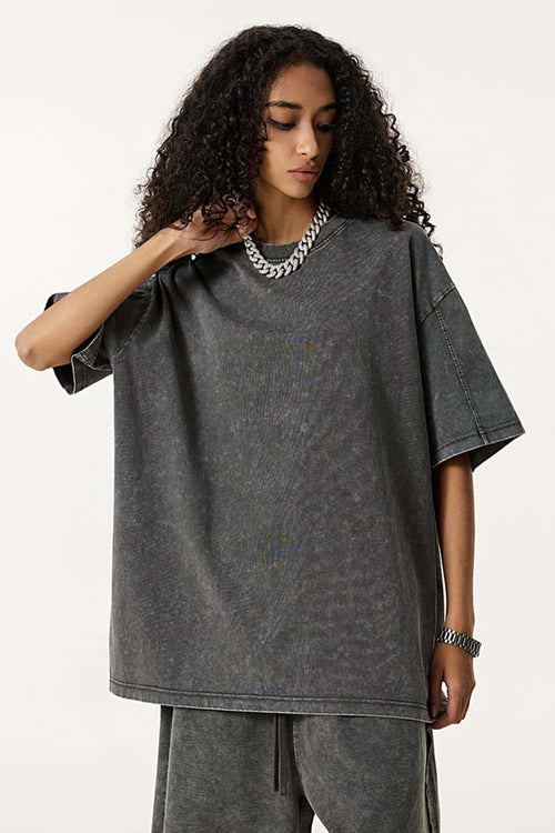 Double-Layer Panel Tee - Dark Gray