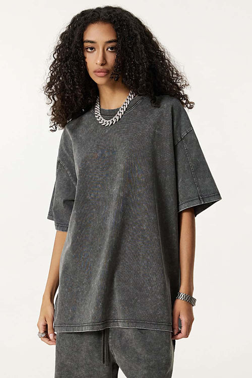 Double-Layer Panel Tee - Dark Gray
