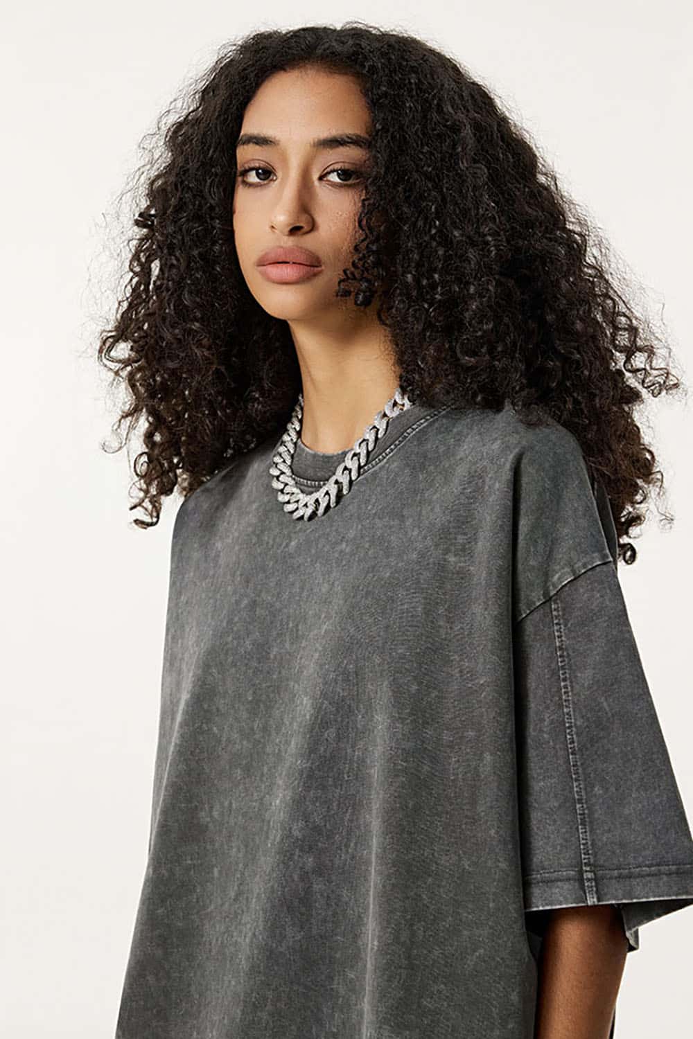 Double-Layer Panel Tee - Dark Gray