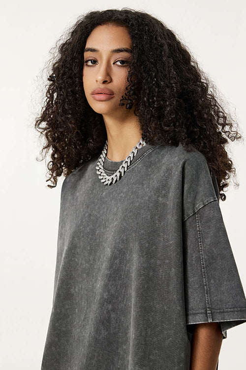Double-Layer Panel Tee - Dark Gray