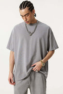 Double-Layer Panel Tee - Medium Gray