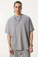 Double-Layer Panel Tee - Medium Gray