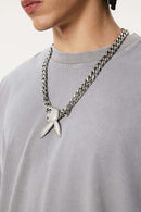 Double-Layer Panel Tee - Medium Gray