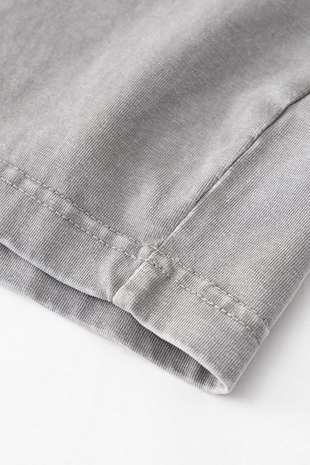 Double-Layer Panel Tee - Medium Gray