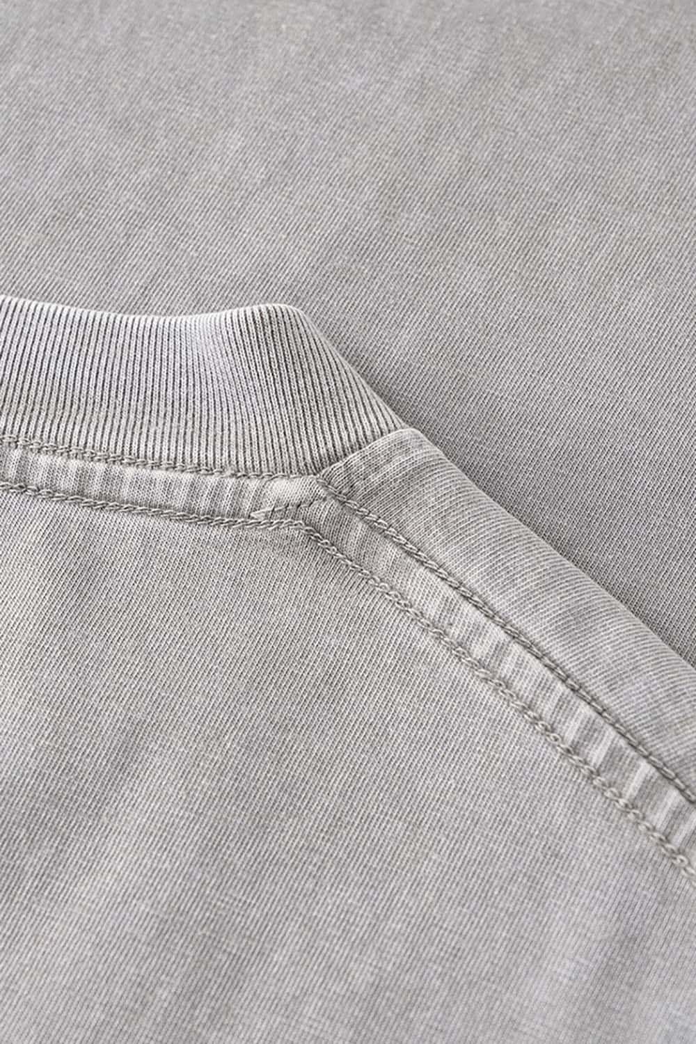 Double-Layer Panel Tee - Medium Gray