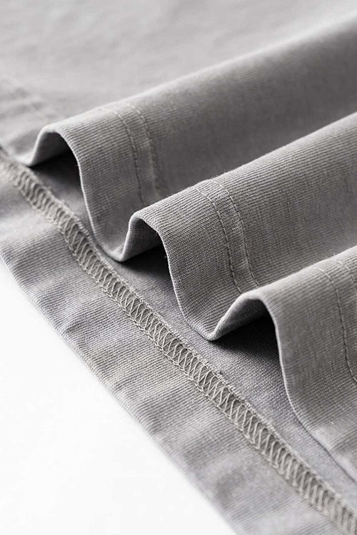 Double-Layer Panel Tee - Medium Gray