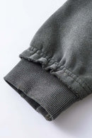 Distressed Graphic Zip-Up Punk Hoodie - Dark Gray