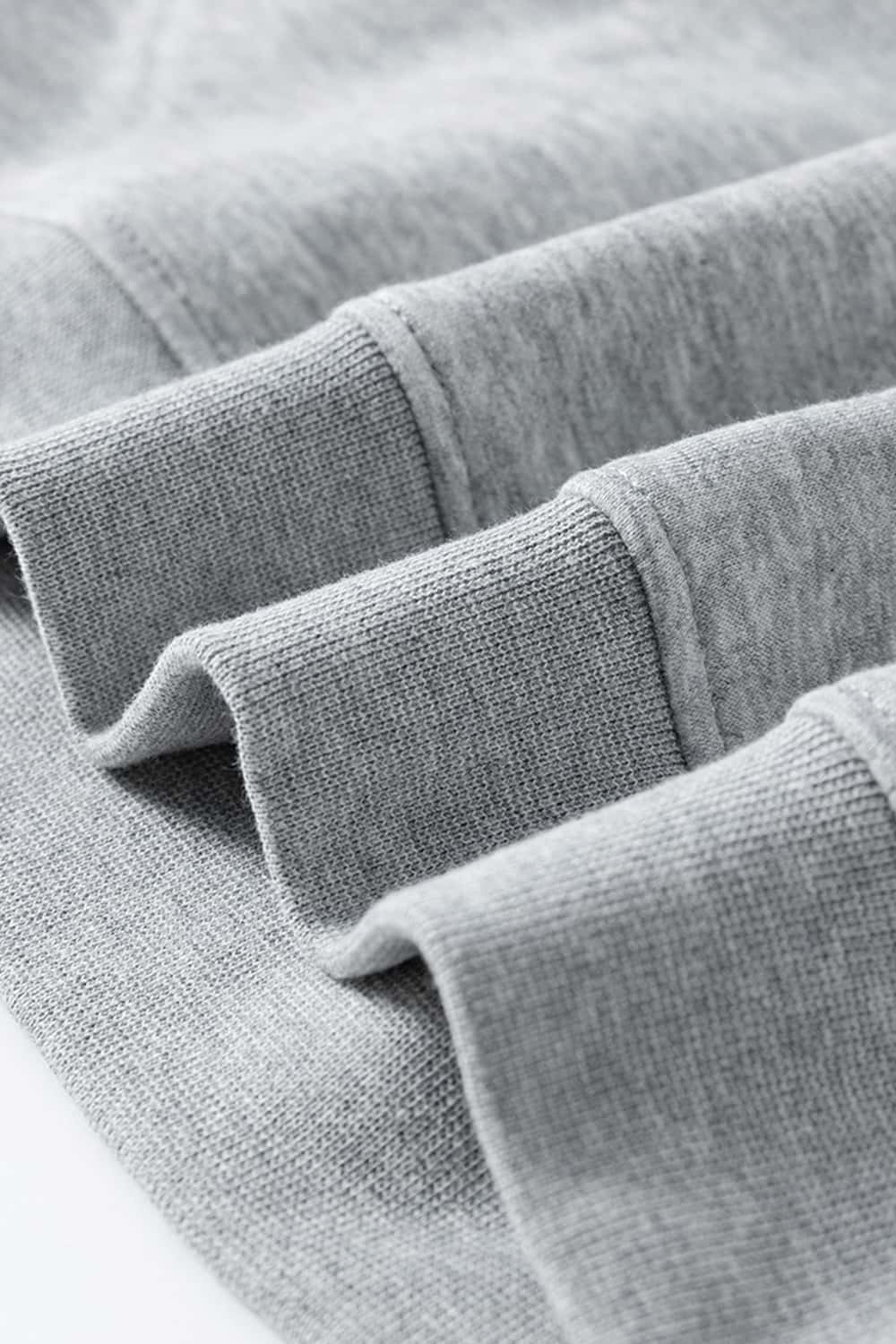 Textured Suede Paneled Streetwear Hoodie - Flower Gray