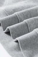 Textured Suede Paneled Streetwear Hoodie - Flower Gray