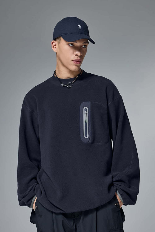 Premium Fleece Crewneck Sweatshirt - Navy Blue