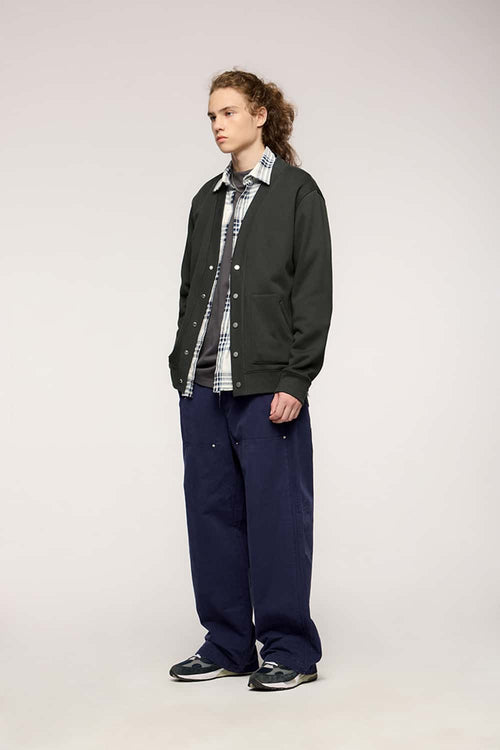 Premium Fleece Zip Cardigan - Dark Gray