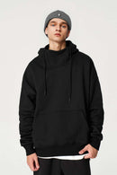 Premium Fleece Mock Neck Active Hoodie - Black