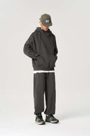 Premium Fleece Mock Neck Active Hoodie - Dark Gray