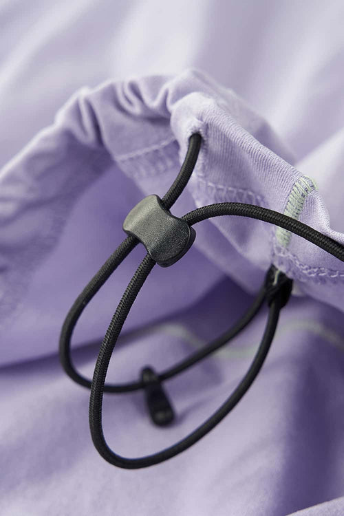 Cooling Color-Block Hooded Long-Sleeve Tee - Light Purple