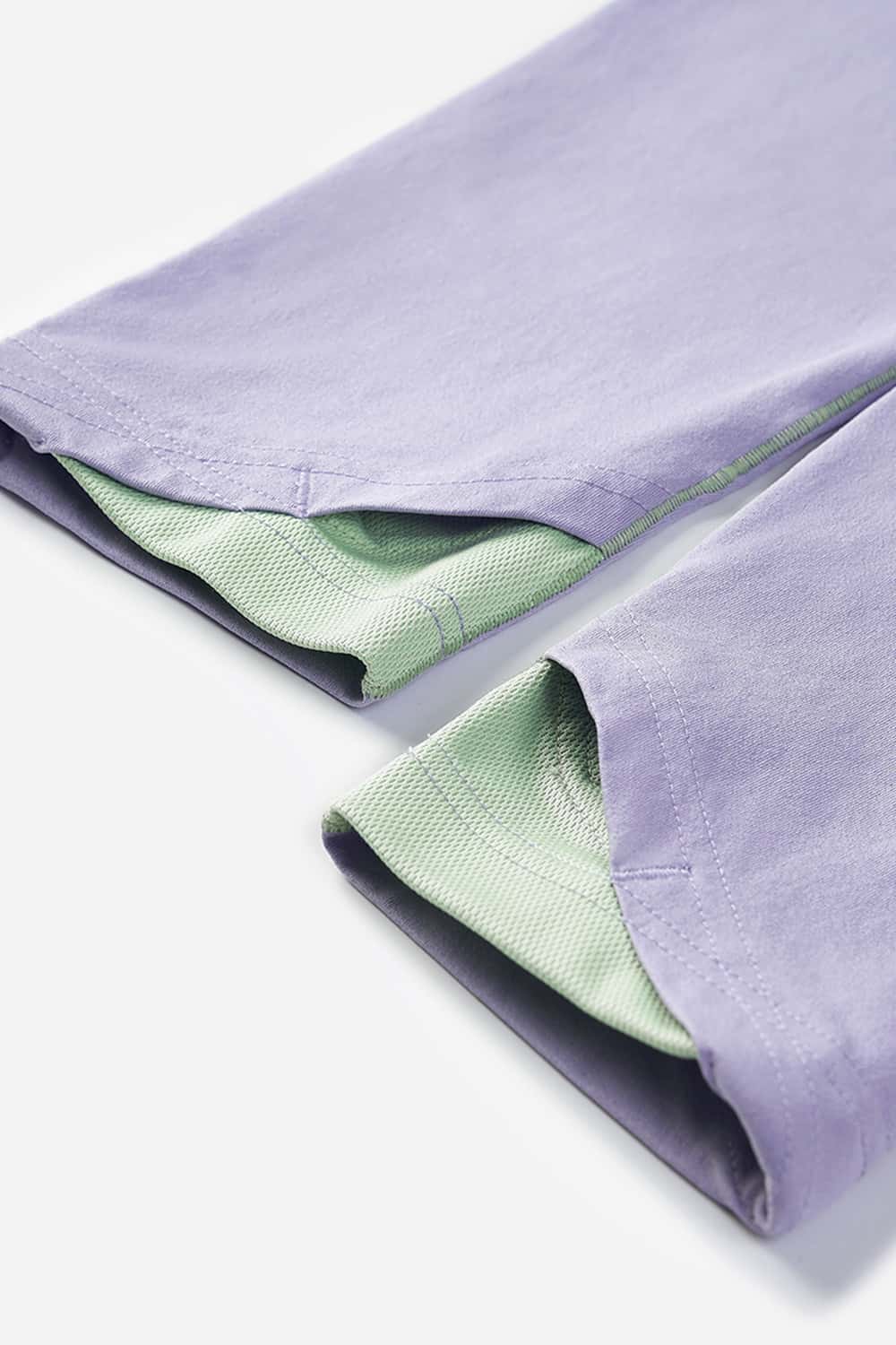 Cooling Color-Block Hooded Long-Sleeve Tee - Light Purple