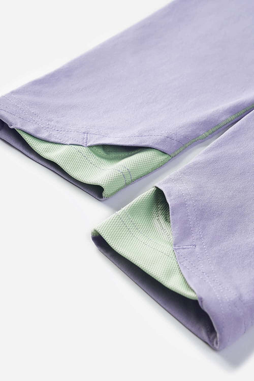Cooling Color-Block Hooded Long-Sleeve Tee - Light Purple