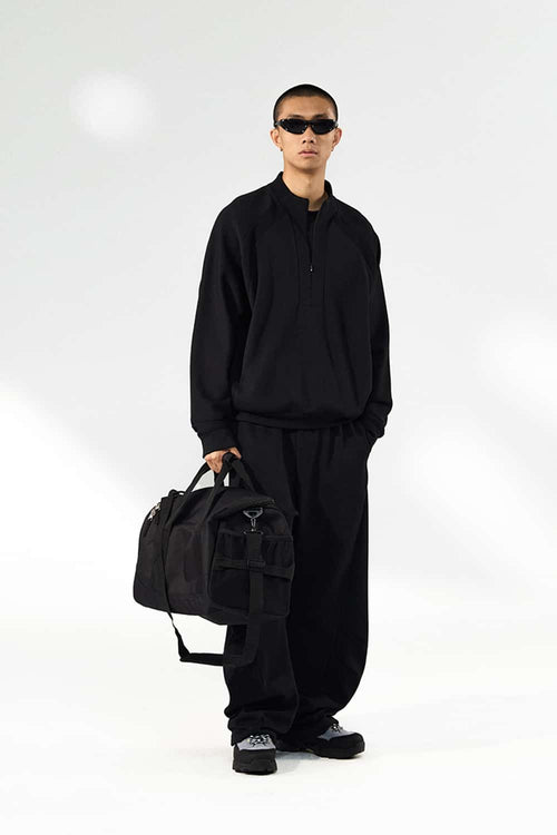 Performance Drawstring Curved Pants - Black