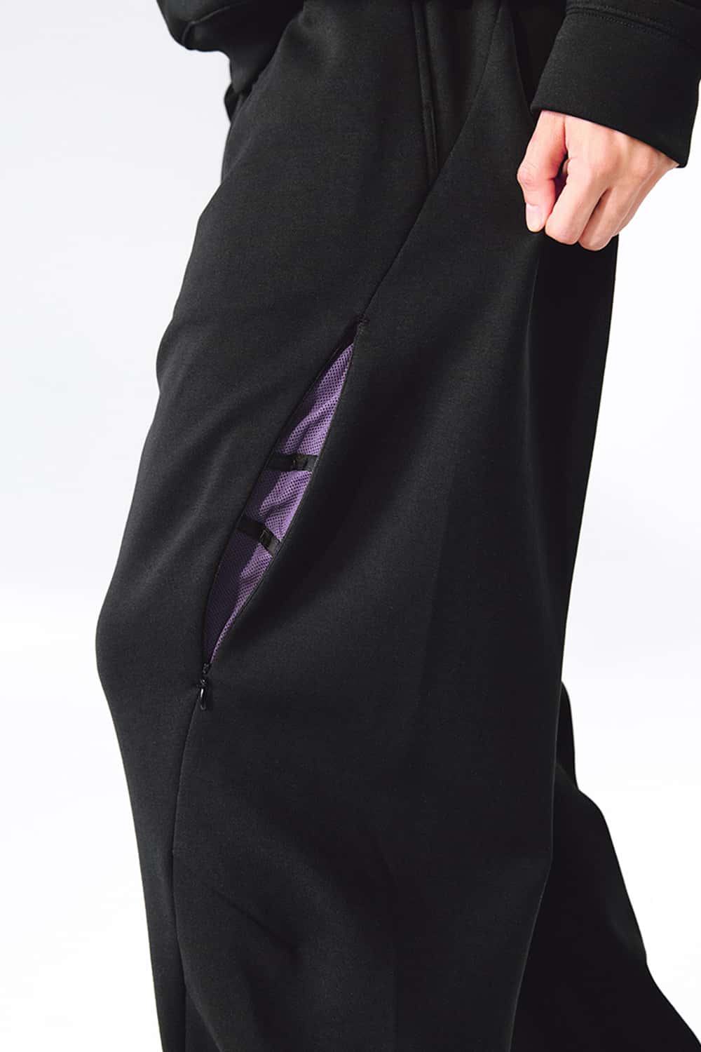 Performance Drawstring Curved Pants - Black