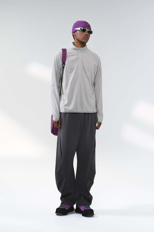 Performance Drawstring Curved Pants - Charcoal
