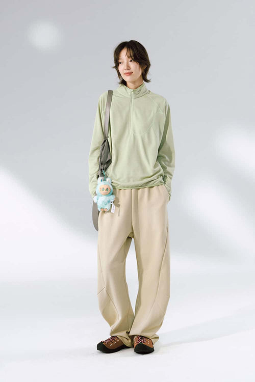 Performance Drawstring Curved Pants - Khaki
