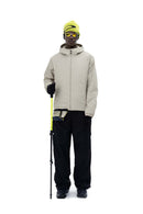 Water-Resistant Quilted Hooded Jacket - Khaki