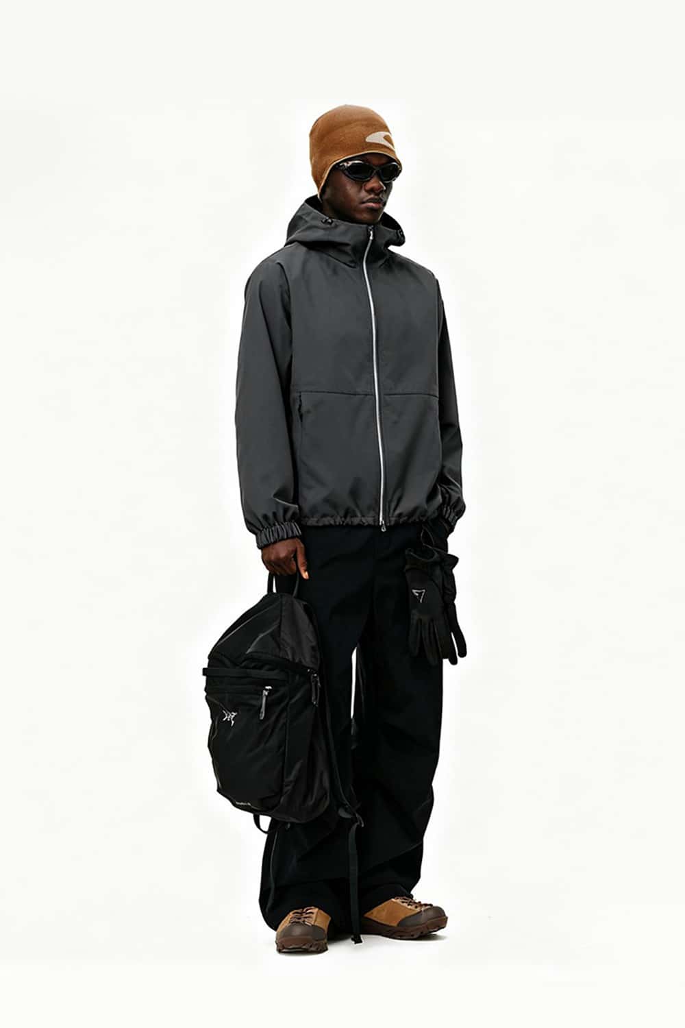 Minimalist Waterproof Windbreaker Jacket - Dark Gray