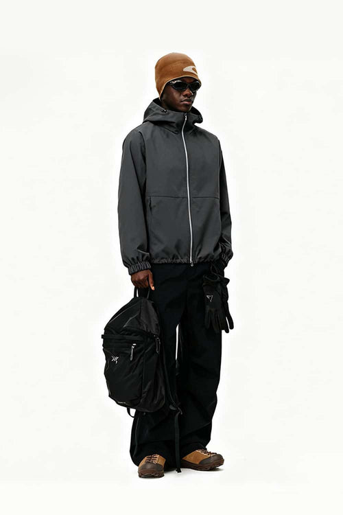 Minimalist Waterproof Windbreaker Jacket - Dark Gray