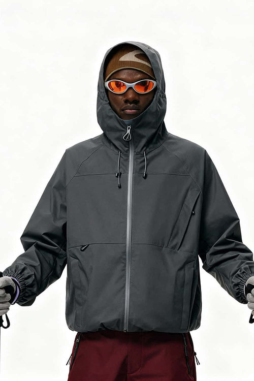 Minimalist Waterproof Windbreaker Jacket - Dark Gray