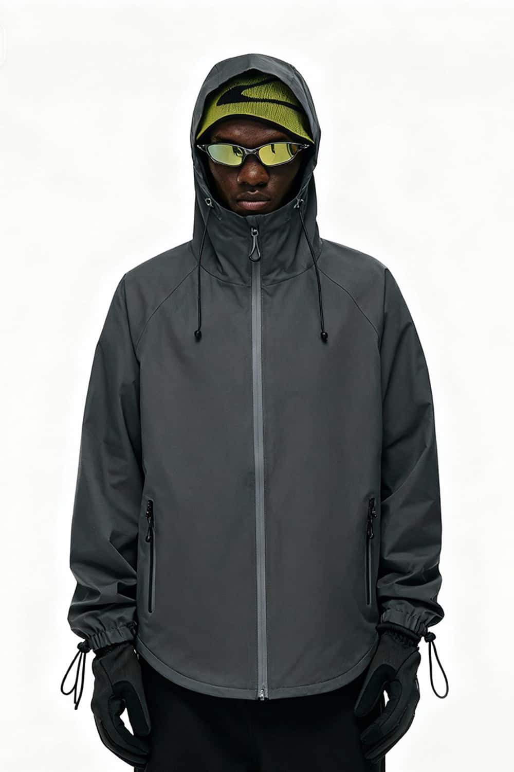 Minimalist Waterproof Windbreaker Jacket - Dark Gray