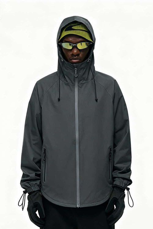 Minimalist Waterproof Windbreaker Jacket - Dark Gray