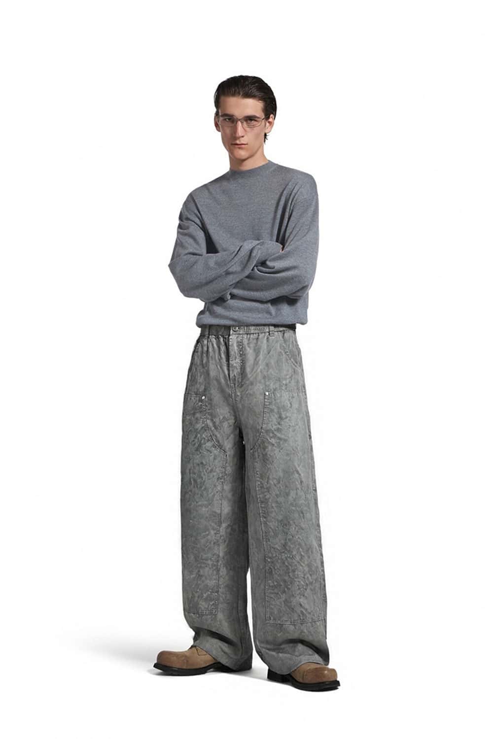 Weatherproof Ice-Washed Logger Pants - Gray