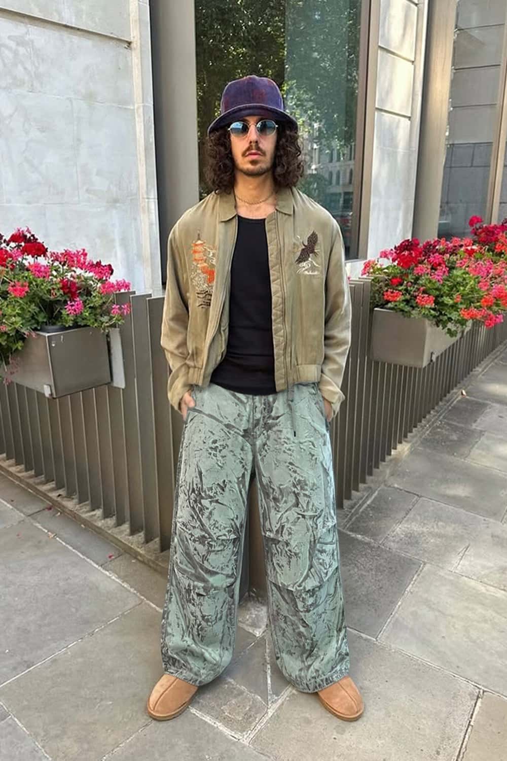 Vintage Ice-Washed Parachute Pants - Matcha
