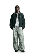 Vintage Ice-Washed Parachute Pants - Matcha