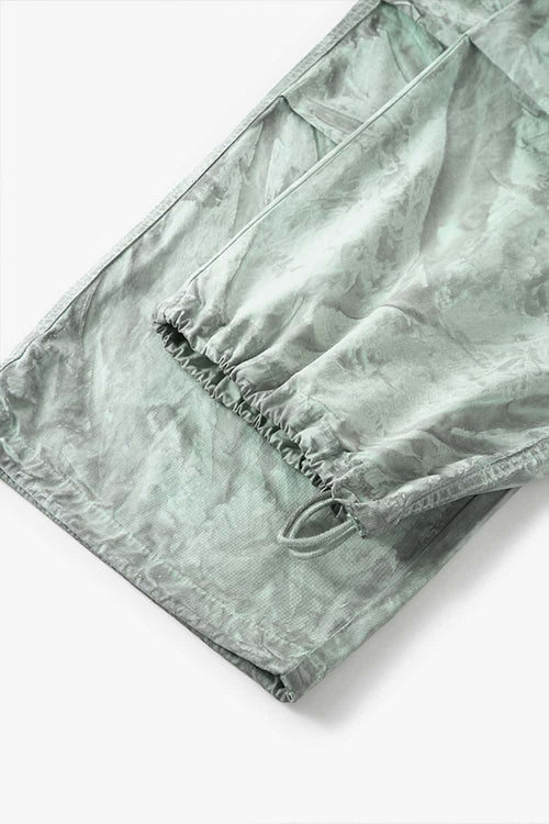 Vintage Ice-Washed Parachute Pants - Matcha