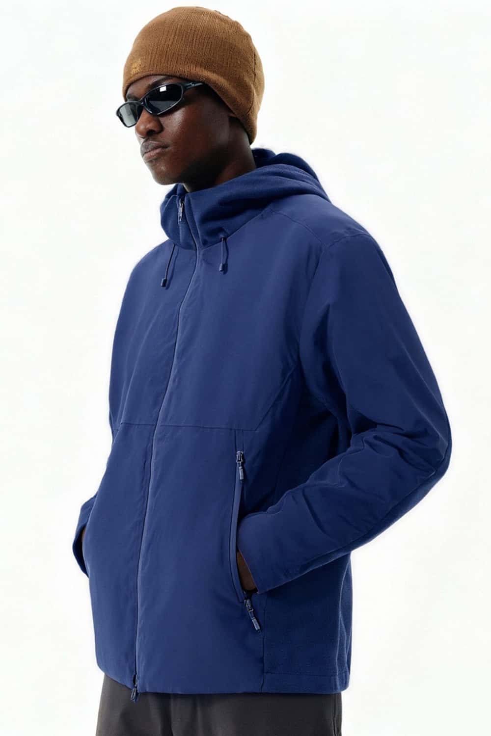Lightweight Windproof Hooded Down Jacket - Blue