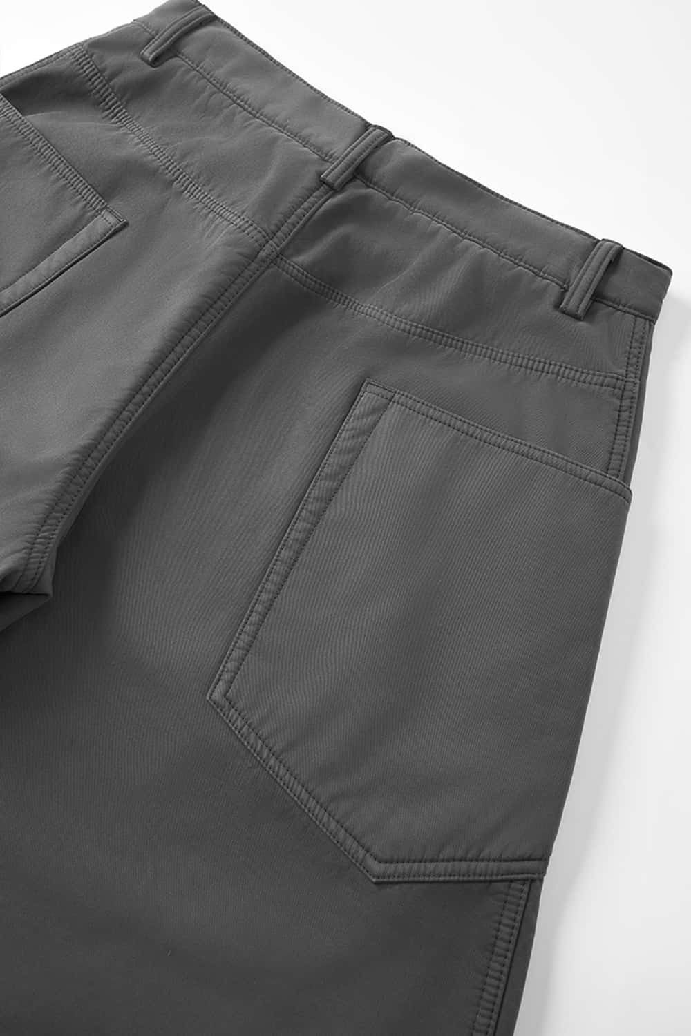 Fleece-Lined Curved Cargo Pants - Rock Gray