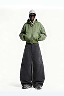 Fleece-Lined Curved Cargo Pants - Rock Gray