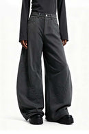 Fleece-Lined Curved Cargo Pants - Rock Gray