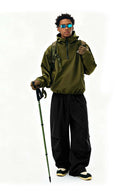 Windproof Fleece-Lined Active Pants - Black