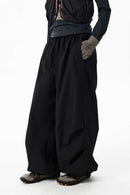 Windproof Fleece-Lined Active Pants - Black