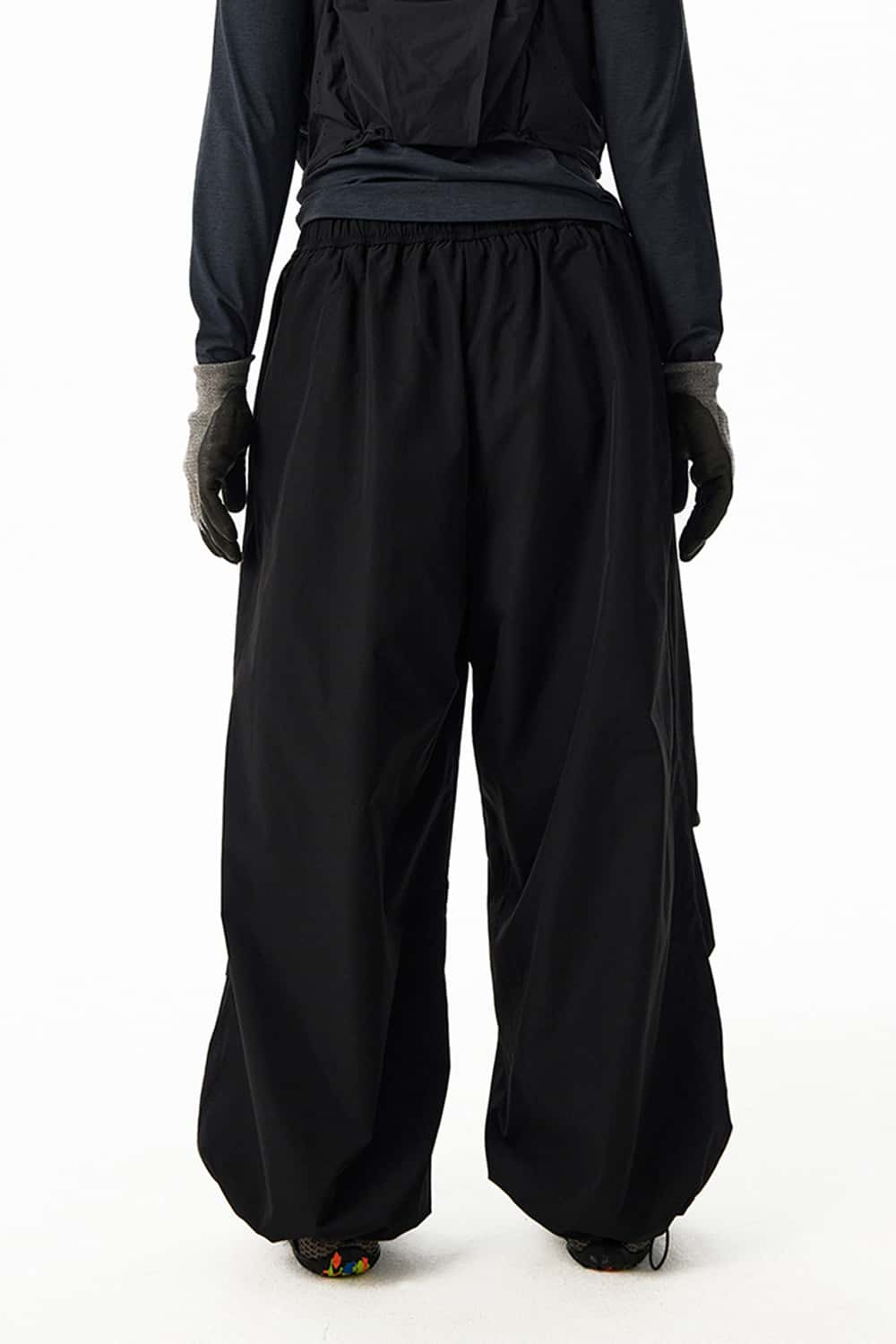 Windproof Fleece-Lined Active Pants - Black