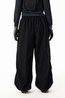 Windproof Fleece-Lined Active Pants - Black
