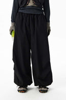 Windproof Fleece-Lined Active Pants - Black