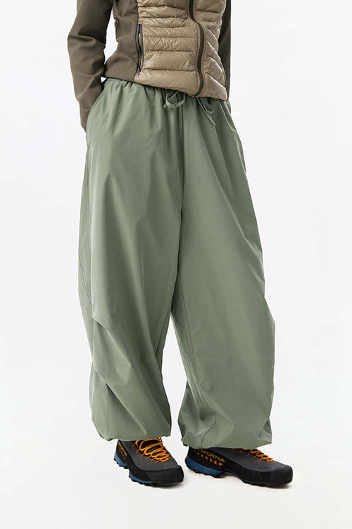 Windproof Fleece-Lined Active Pants - Green