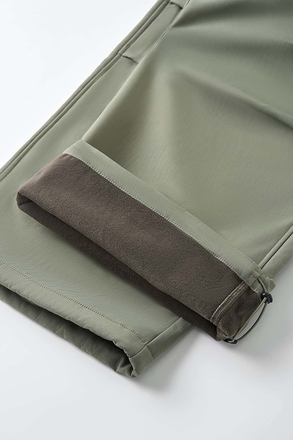Windproof Fleece-Lined Active Pants - Green