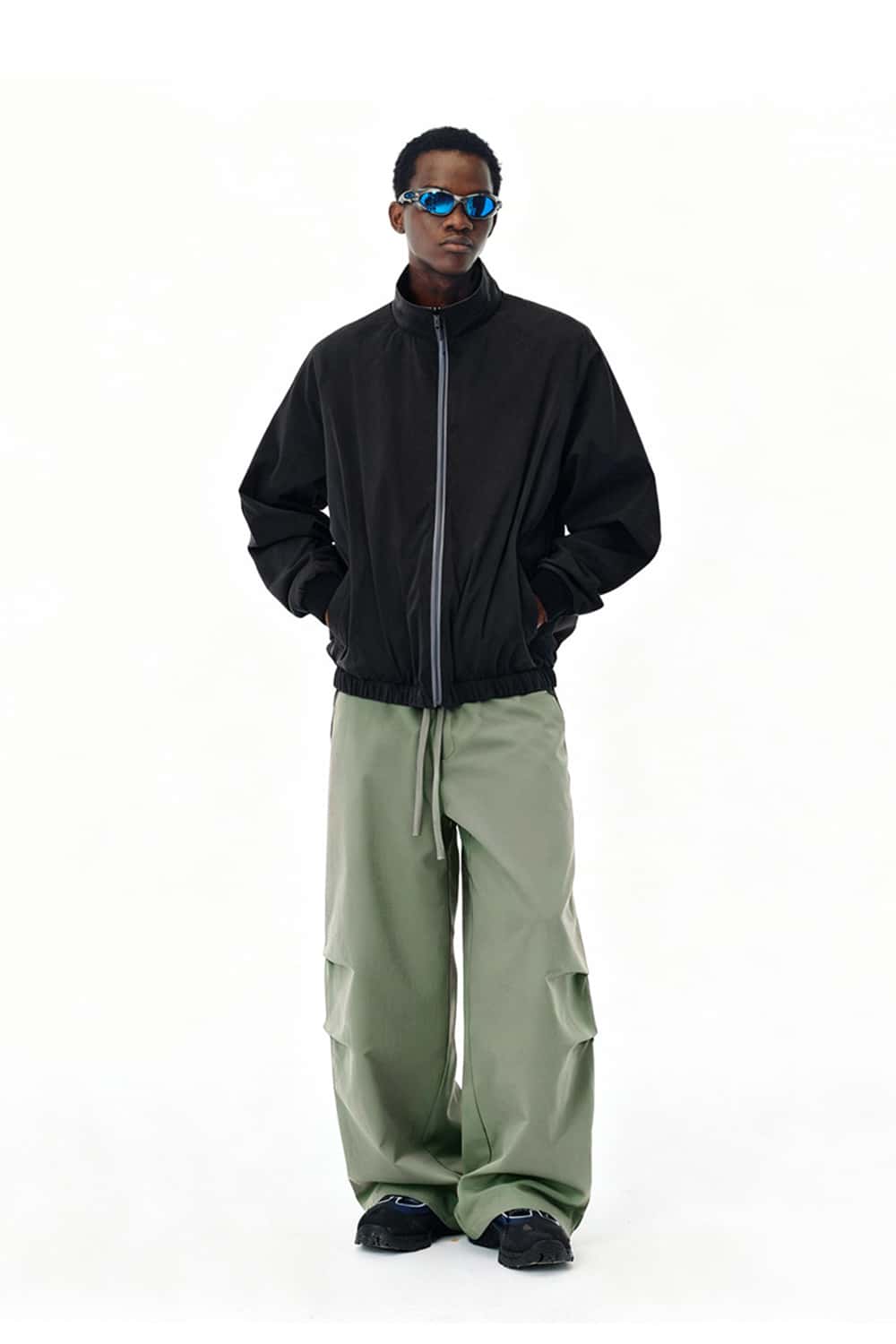 Windproof Fleece-Lined Active Pants - Green
