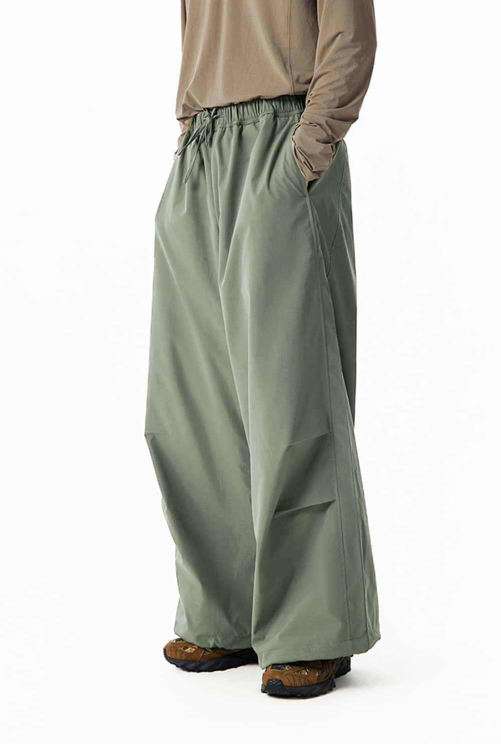 Windproof Fleece-Lined Active Pants - Green