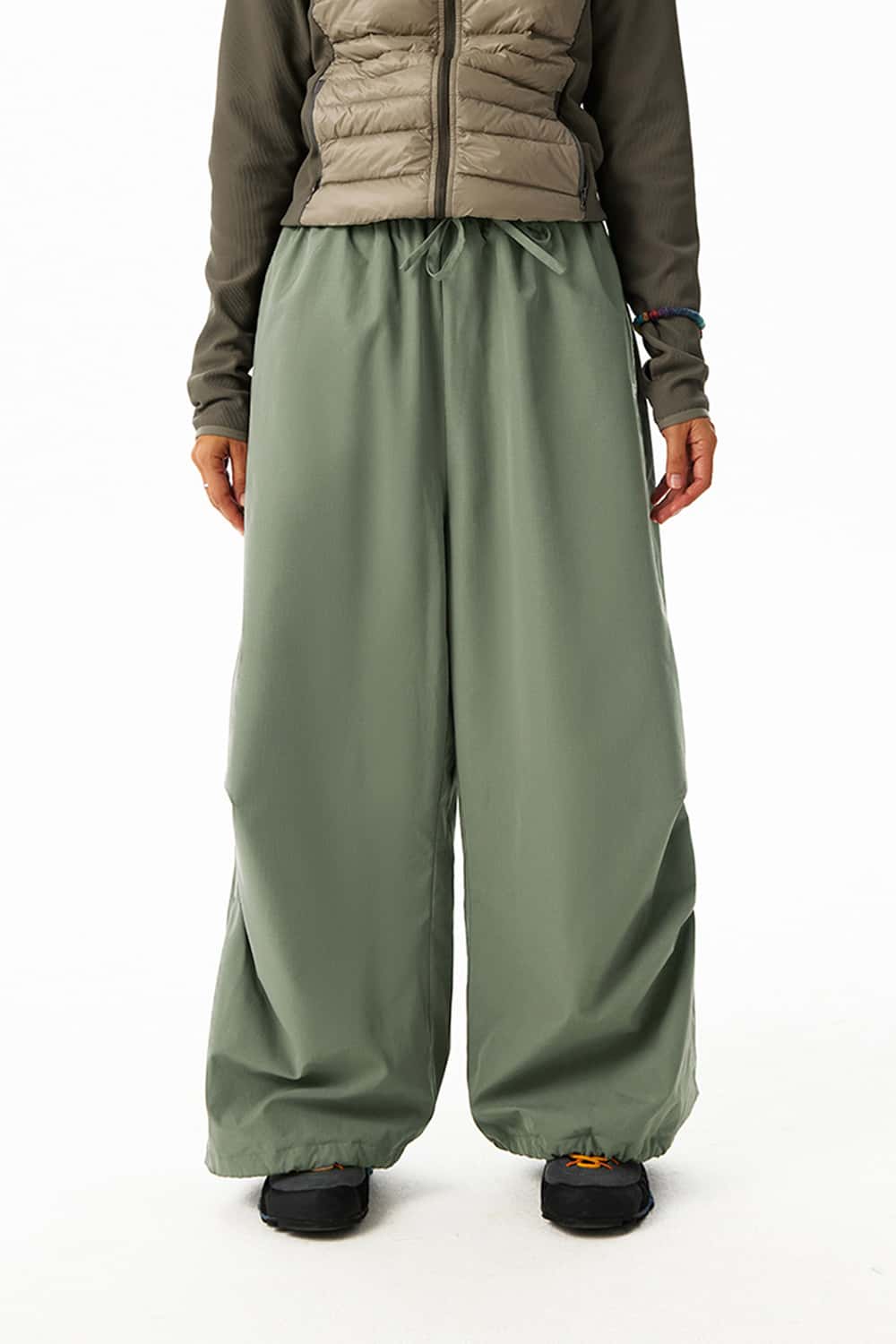 Windproof Fleece-Lined Active Pants - Green